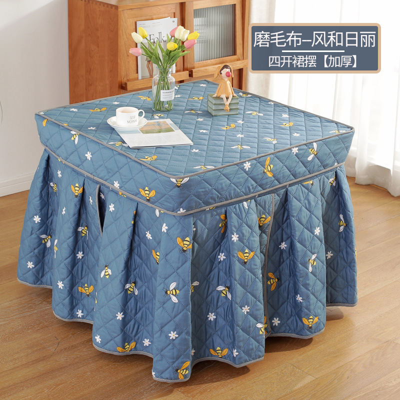 电暖桌烤火炉被正方形桌子罩套被冬季加厚取暖桌布电暖炉电炉罩