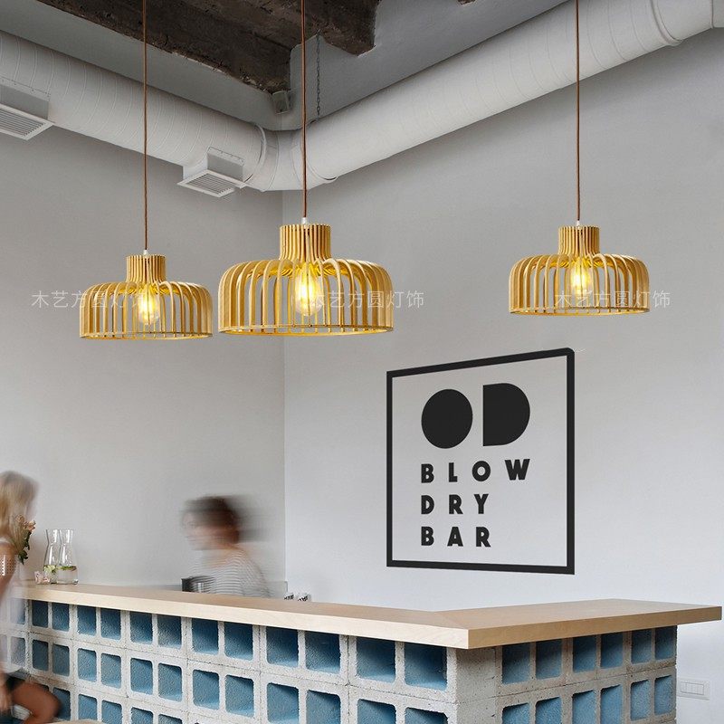 木艺鸟笼吊灯松果灯客厅民宿创意装饰火锅店茶室实木吊灯定制,家装灯饰光源,餐厅吊灯,淘宝优惠券,粉丝福利购,淘宝优惠卷