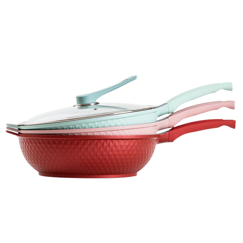 didinika迪迪尼卡钻石麦饭石炒锅不粘锅电磁炉燃气家用平底锅煎锅