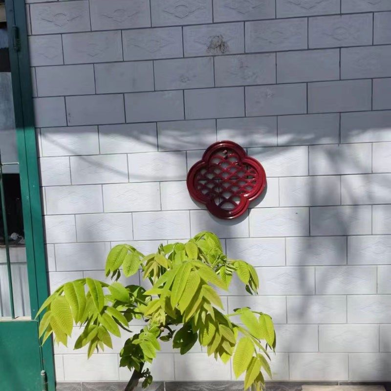 红色镂空砖雕树脂窗庭院墙面装饰圆形透窗院墙扇形浮雕挂件,家居饰品,壁饰,淘宝优惠券,粉丝福利购,淘宝优惠卷