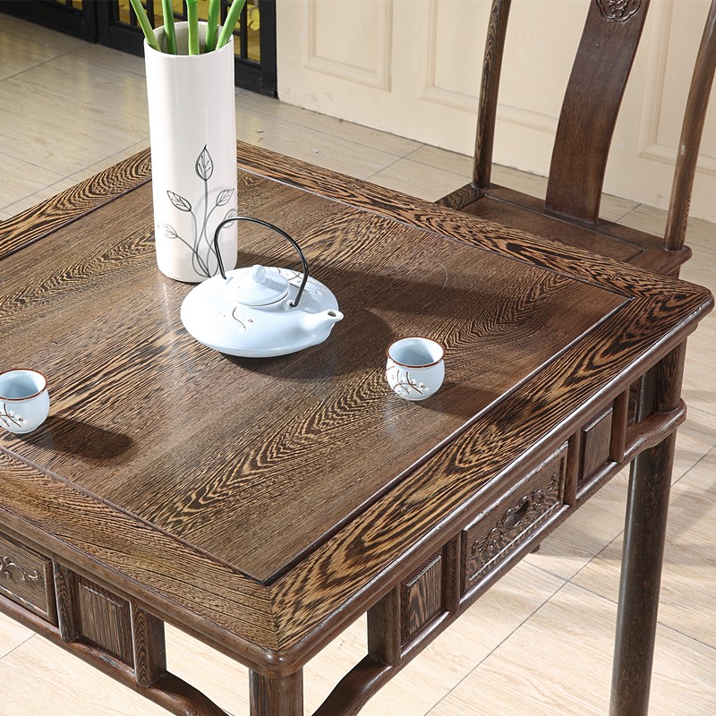 红木小方桌鸡翅木八仙桌中式实木四方桌花梨木休闲棋牌茶桌阳台