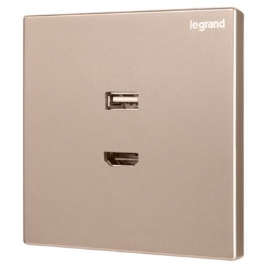 罗格朗HDMI多媒体插口面板逸景暗装高视频音频插1.模块仕典