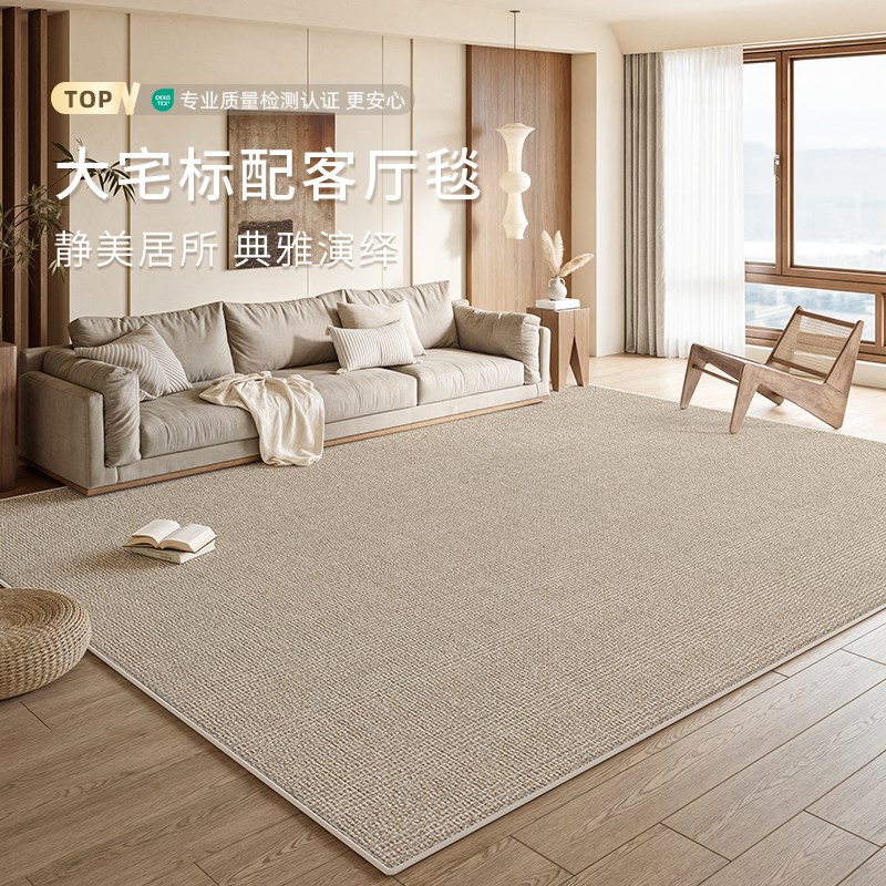 地毯客厅2024新款纯色侘寂风防水耐脏免洗免打理沙发茶几卧室地垫