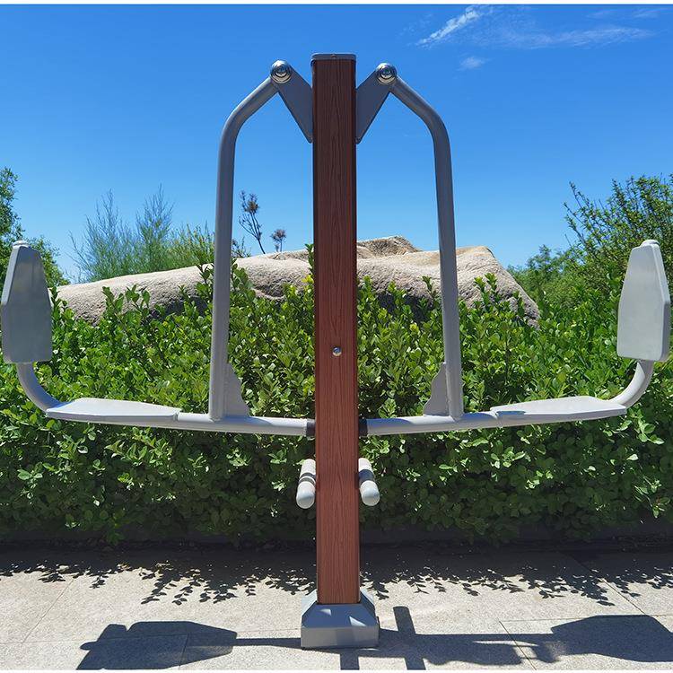 2025款塑木室外小区户外健身器材路径单杠压腿器拉伸燃脂有氧