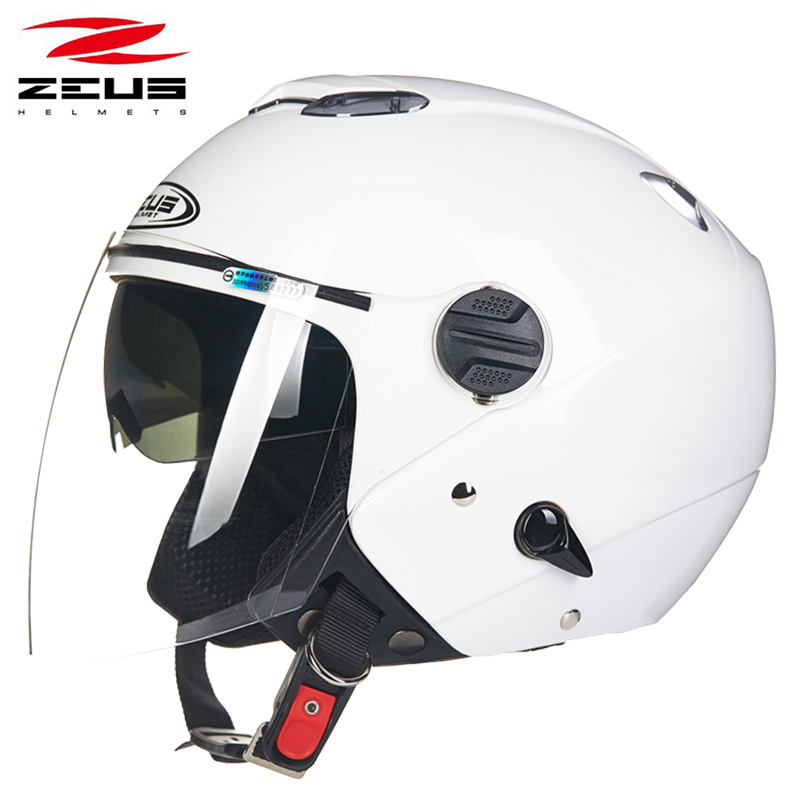 台湾瑞狮头盔男女士四季通用摩托车半盔双镜片大码冬季四分之三盔