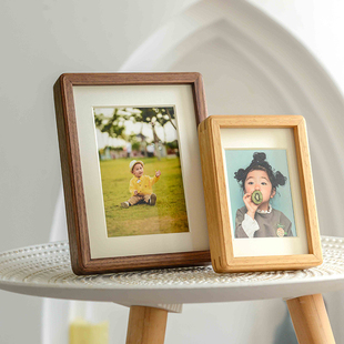 7寸相框摆台高级感迷你寸寸实木定制装 裱洗照片框创意儿童