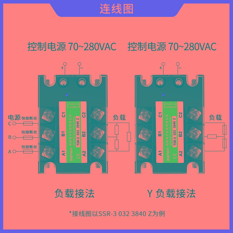 三相固态继电器直流控交流380V 40A TSR-3 032 3840Z DC-AC