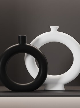 zon 高档黑白装饰品客厅电视柜玄关餐边柜现代酒柜装