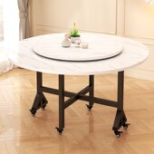 餐桌家用小户型酒店大圆桌出租房用带轮摆摊吃饭桌