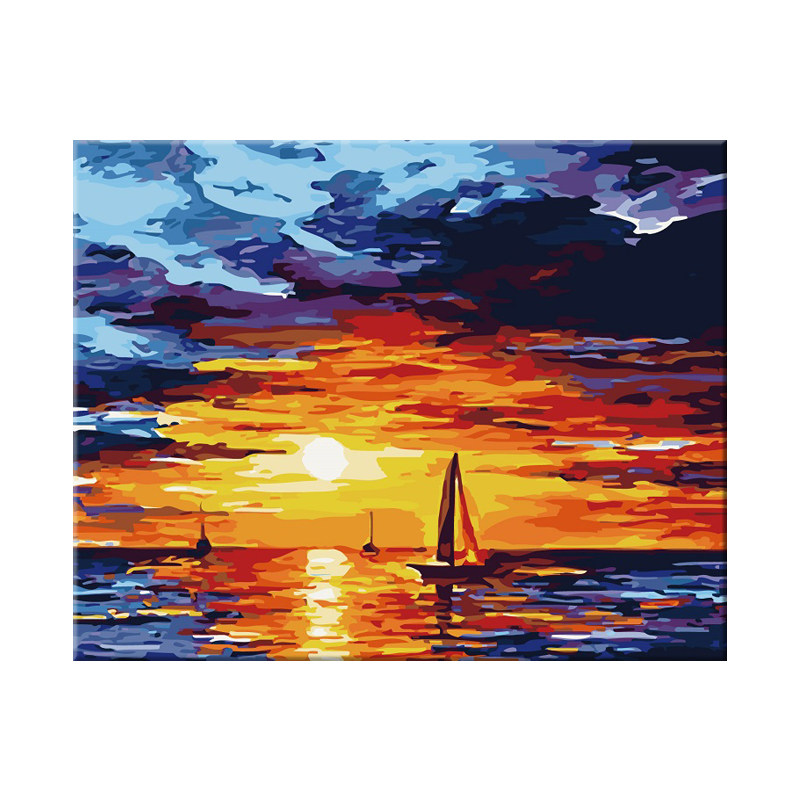 di数字油彩画客厅装饰填色画画手工手绘绘画填充涂色油画晚霞,家居饰品,DIY/数字油画,淘宝优惠券,粉丝福利购,淘宝优惠卷