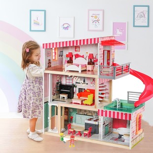 过家家房子豪华别墅大号娃娃屋木质女童一9公房娃娃家