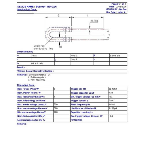 德国海曼U(G)(H)频闪灯泡,绕镍丝频闪管,频闪仪专用灯管