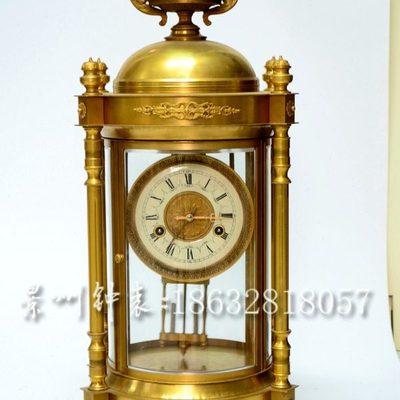 景州钟表 四明钟 纯铜机械报时座钟 西洋把玩钟表家居装饰 复古
