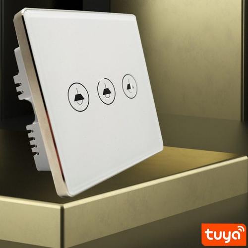 Tuya涂鸦智能触摸开关ZigBee金属边框玻璃零火面板定制图案文字