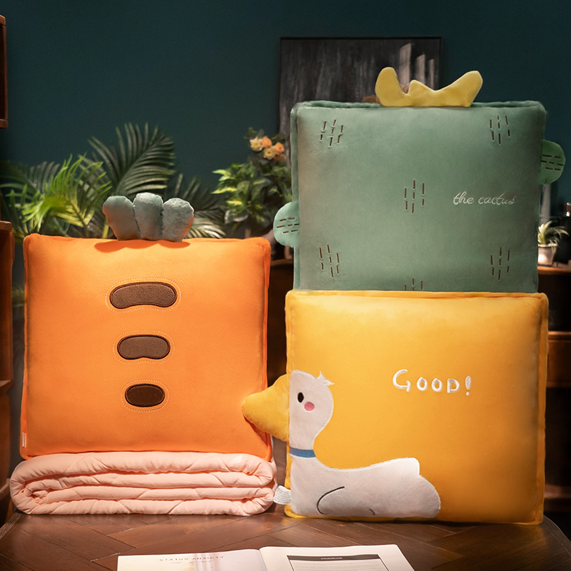 抱枕被子两用加厚午睡枕头被空调汽车载J内靠枕办公室折叠毯二合