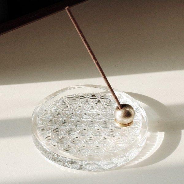 日式 海波纹玻璃香皿香盘禅意家用香道香插,家居饰品,香托/香盘/香座/香插,淘宝优惠券,粉丝福利购,淘宝优惠卷