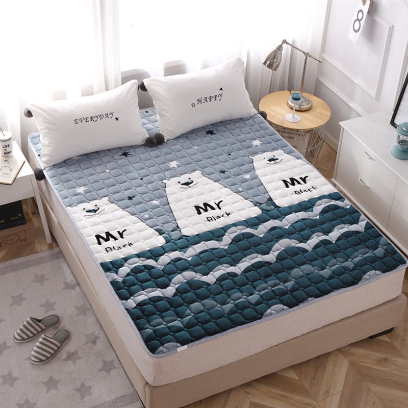 法兰绒四季床垫学生宿舍单s人睡垫被褥子1.5m榻榻米1.8米折叠保暖