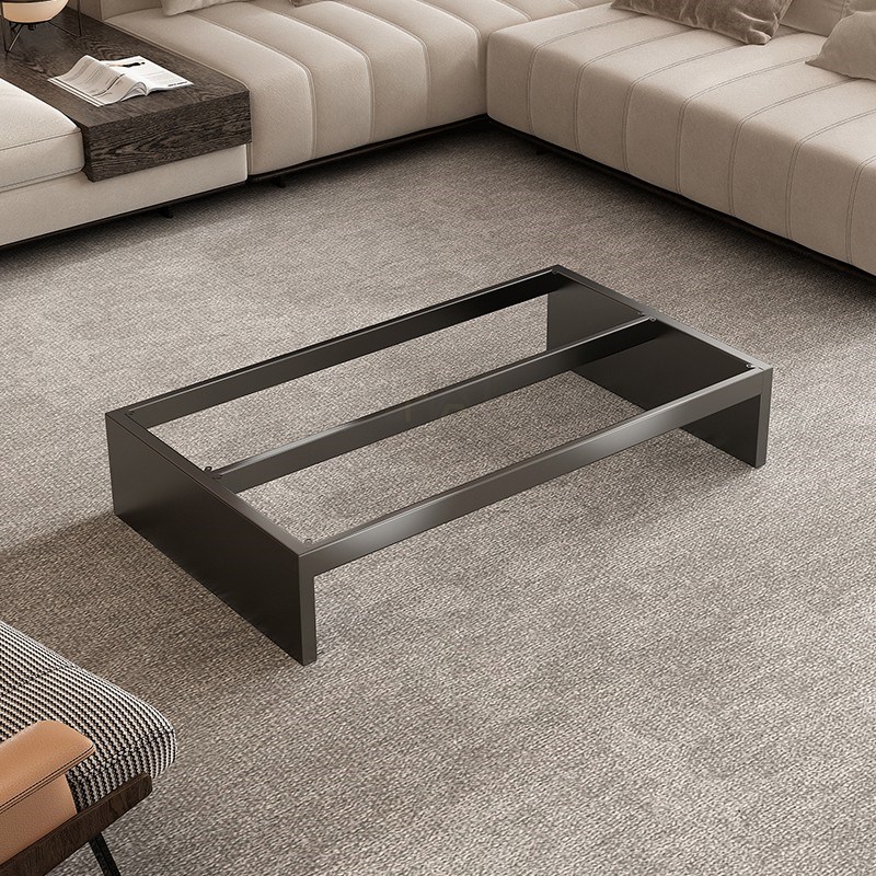 意式极简大理石茶k几脚岩板不锈钢支架客厅奢石悬浮方形底座茶几