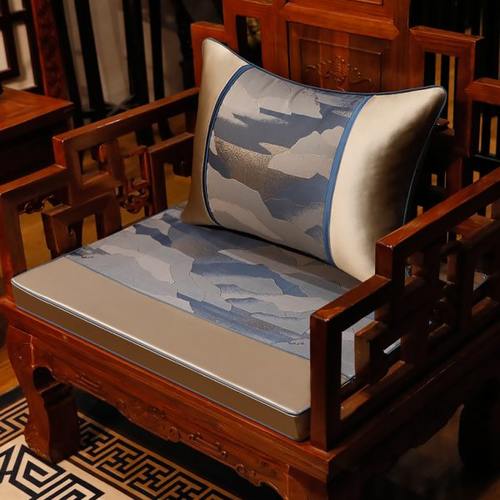 新中式实木沙发坐垫带靠背红木家具坐垫罗汉床垫子五件套海绵定制