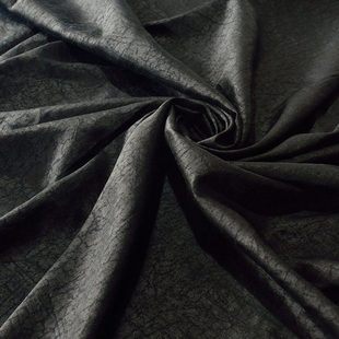 97黑色龟裂纹香云纱26姆米1.1门幅全真丝零布头5年老料顺德产复古