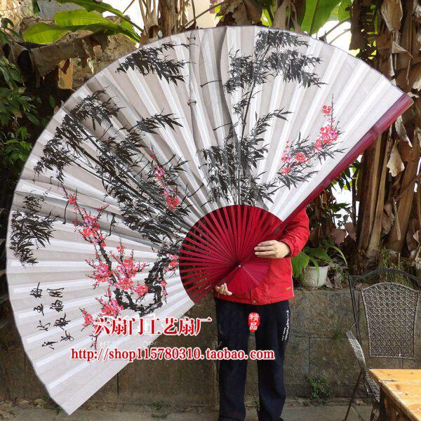 大折扇大扇子大挂扇客厅酒店装饰扇舞蹈扇壁挂扇子绢布扇梅花竹子