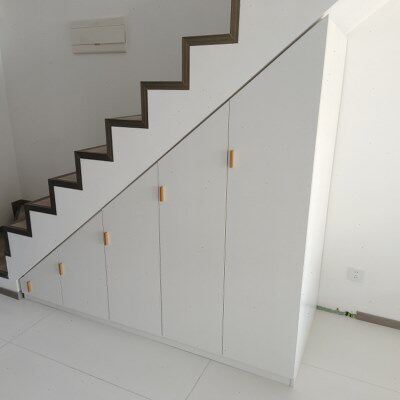 楼梯柜定制楼梯下储物柜三角形衣柜抽拉式收纳柜展示货柜货架