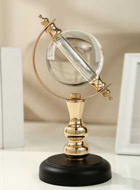 欧式家居装饰品摆设n现代简约卧室酒柜办公室书房地球仪摆件水晶