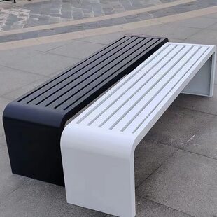 网红长条凳公园椅户外长椅小区休闲座椅坐凳庭院休息椅子室外长凳