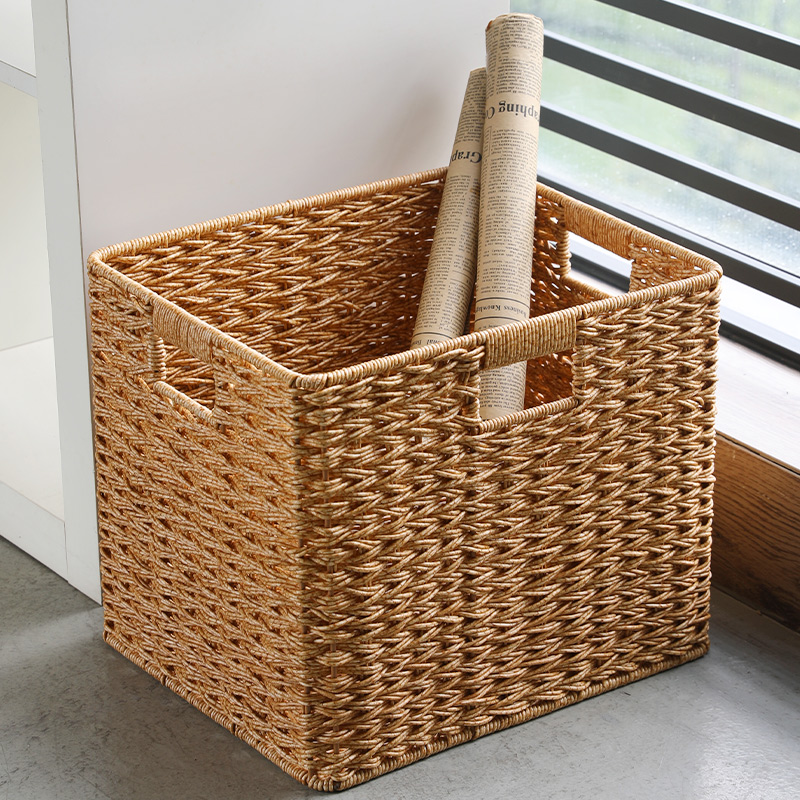 味源源仿藤编织收纳筐客厅收纳篮整体橱柜储物篮玩具整理筐茶几杂