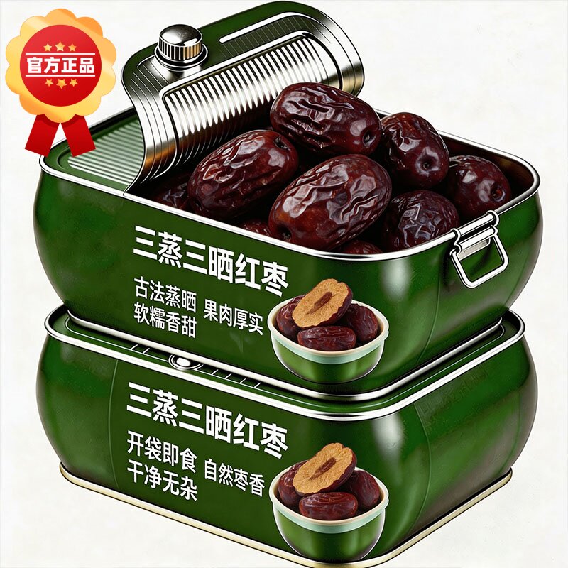 三蒸三晒红枣黄芪枣红枣特级新疆特产去皮无核独立补气养血孕妇