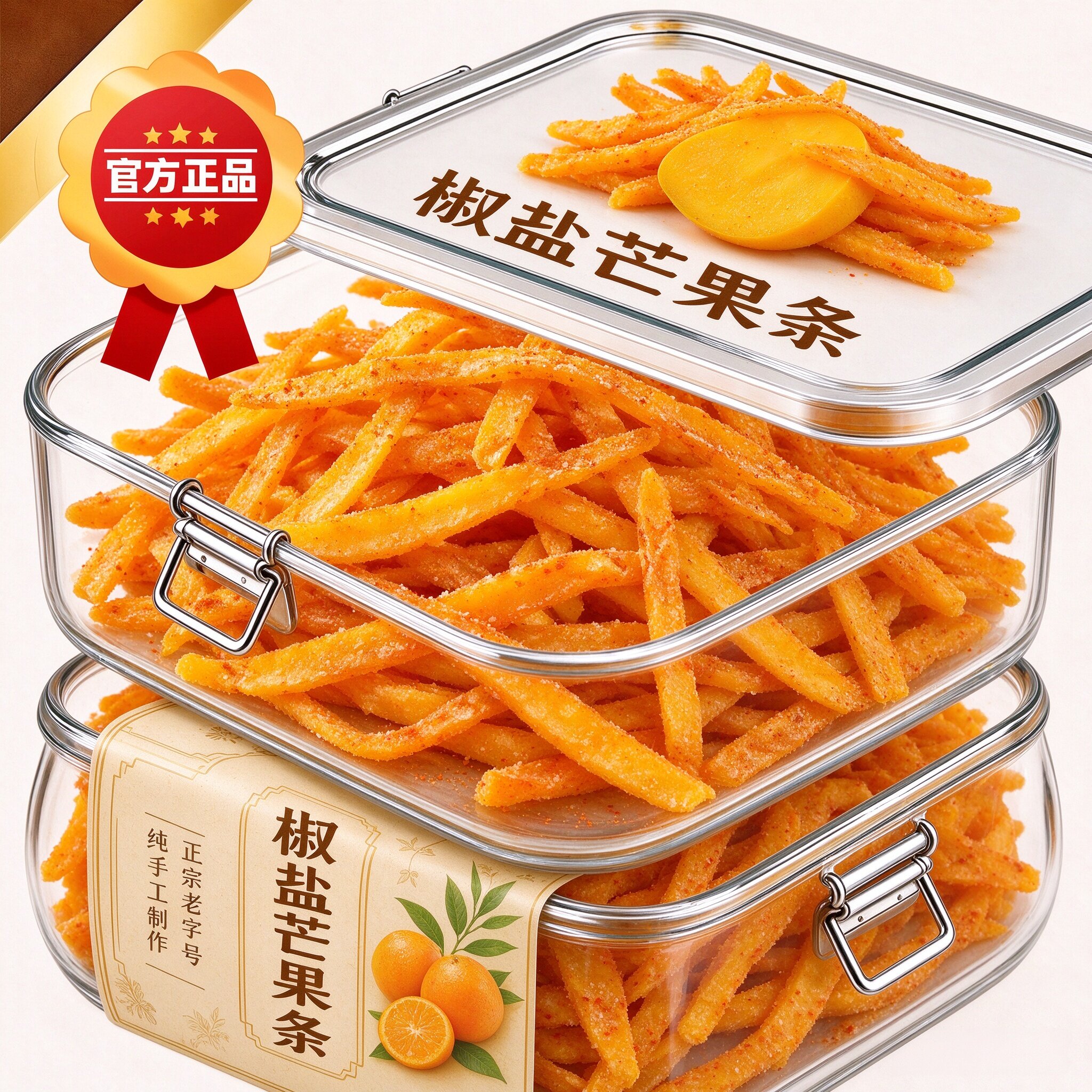 原切芒果丝芒果干麻辣椒盐味芒果条办公室解馋果干果脯蜜饯小零食