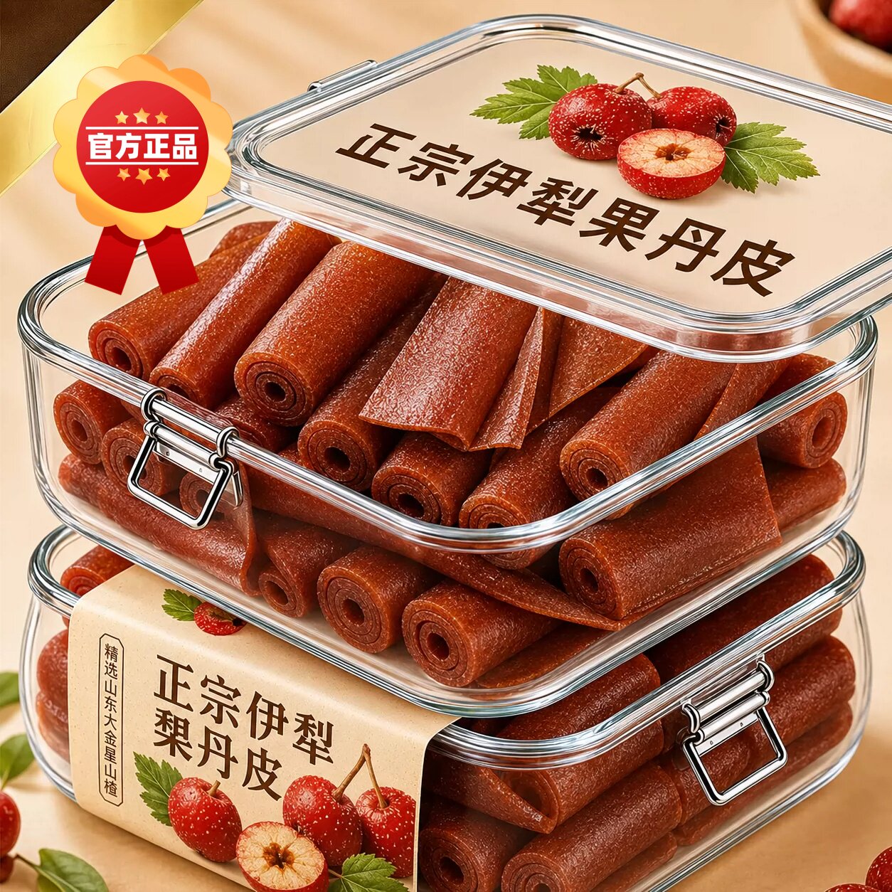 果丹皮山楂卷老式无糖无添加糖人专供开胃消食独立包装官方旗舰店