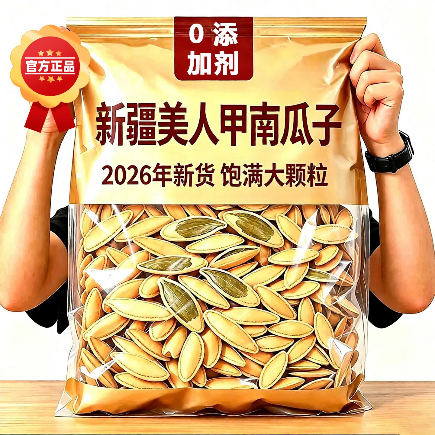 正宗新疆美人甲南瓜子官方旗舰店特大颗粒长粒原味椒盐生炒熟新货