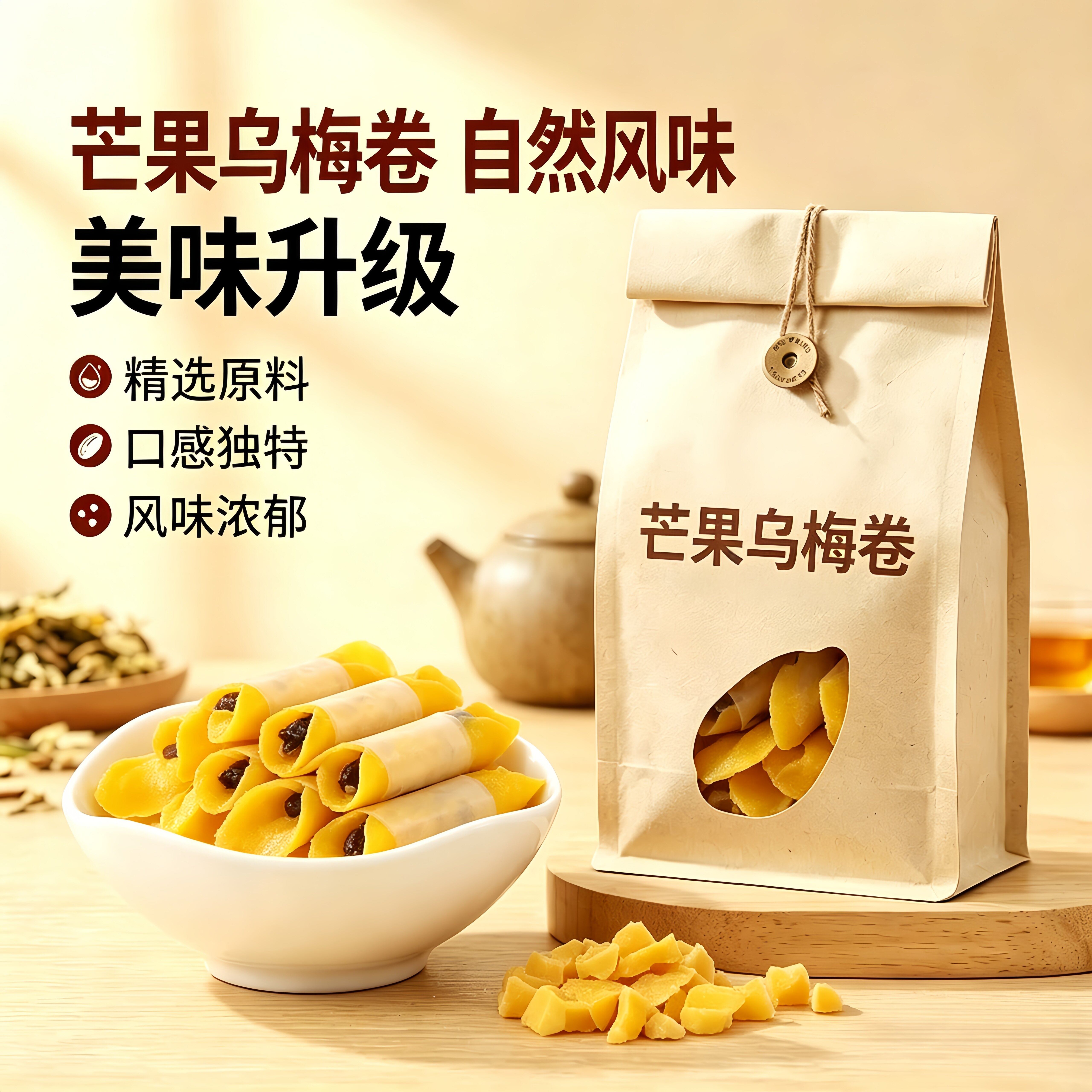 农科院芒果乌梅卷软糯酸甜果肉干蜜饯酸甜网红零食办公室休闲小吃