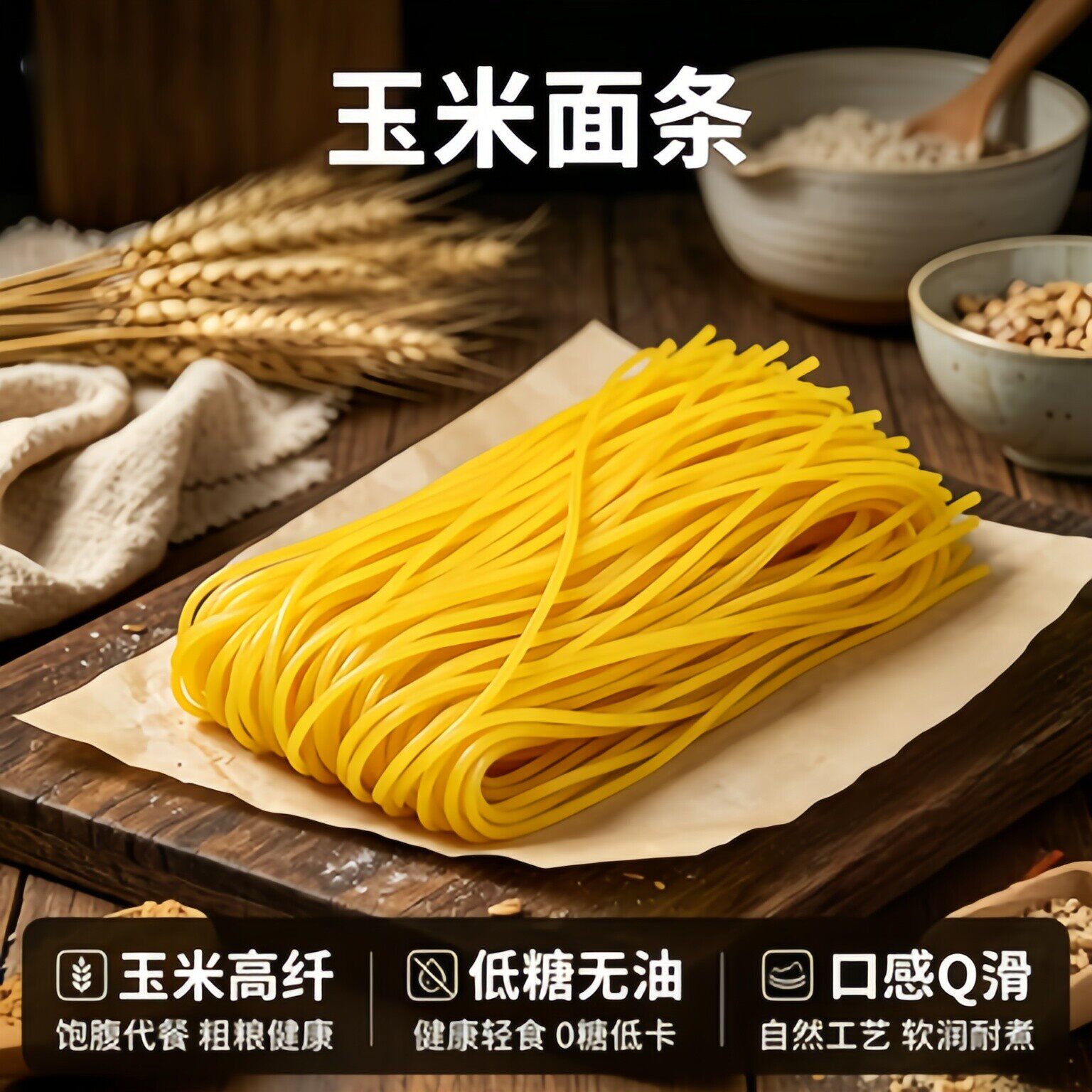 农科院玉米面条正宗东北纯玉米面条鲜面半干碴粗粮速食挂面旗舰店