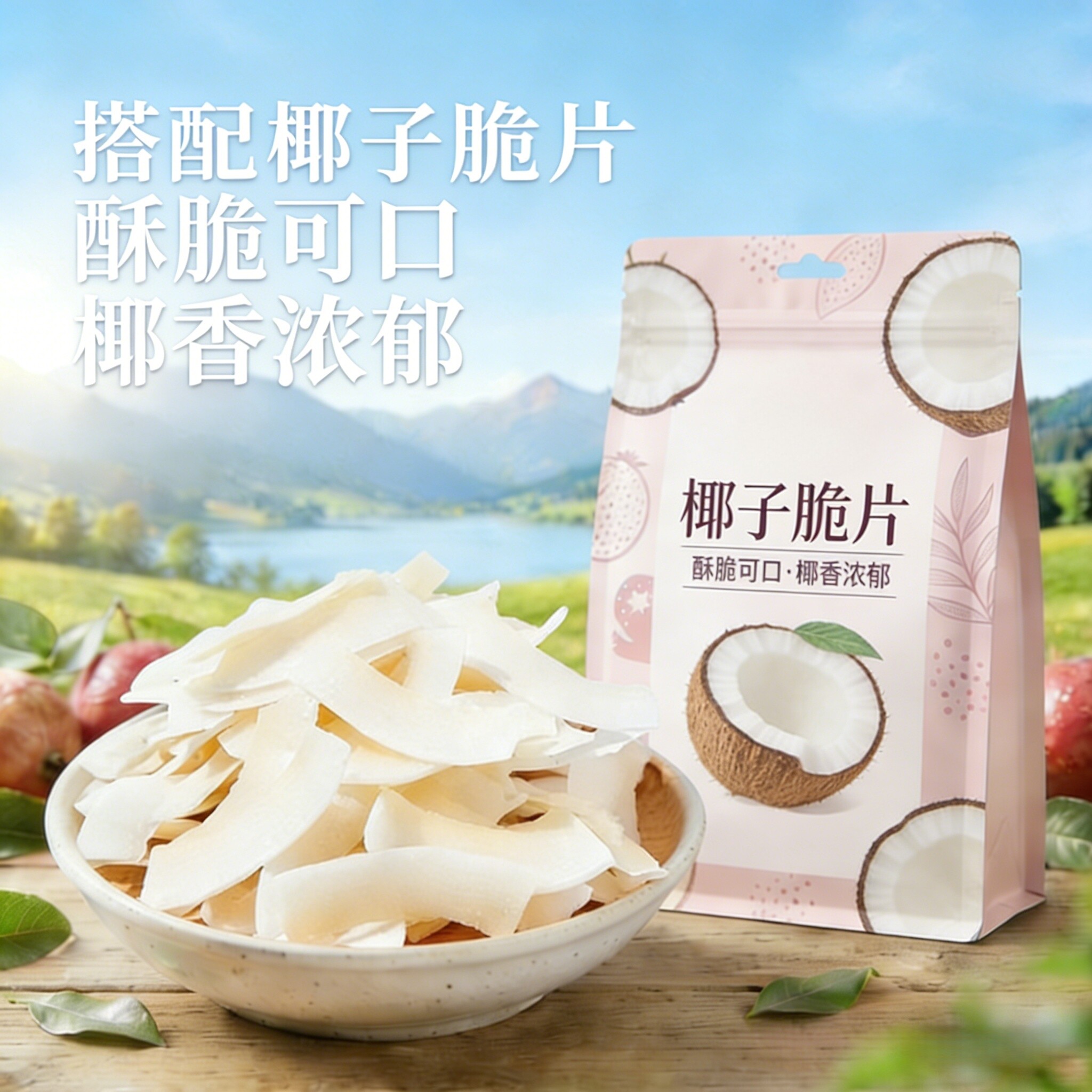 央妈推荐椰子片脆片原味即食烤椰子肉干脆块椰果海南特产零食商用