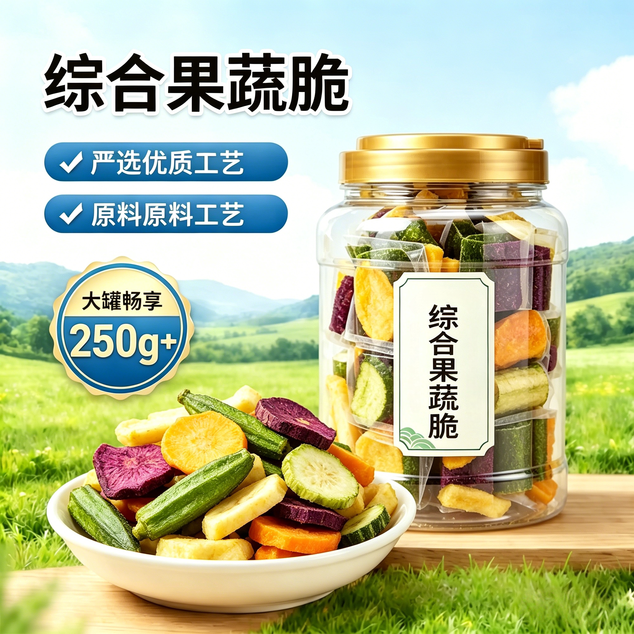 央妈推荐综合果蔬脆水果片500g冻干水果干果蔬脆儿童孕妇休闲零食