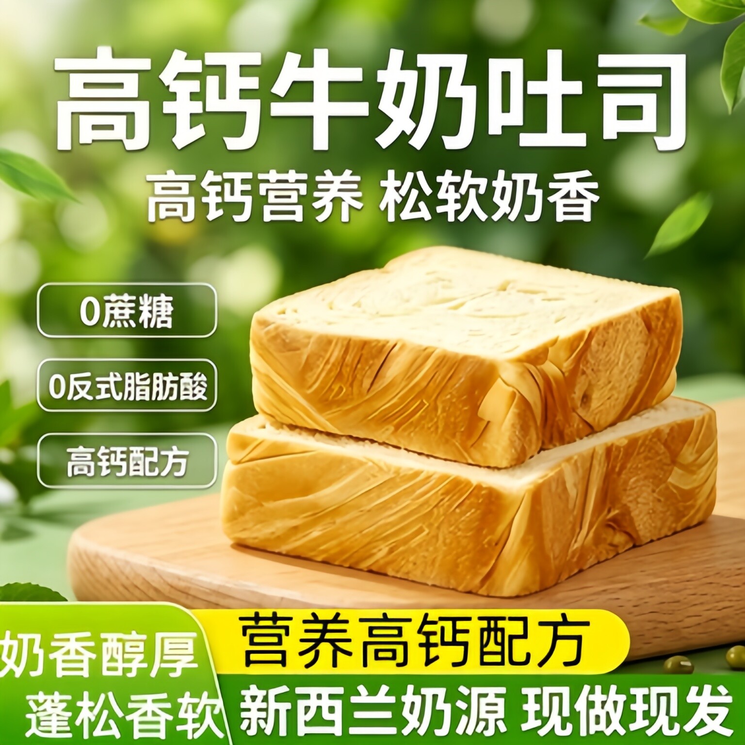 农科院孕妇零食厚切牛乳吐司面包无添加蔗糖小吃营养孕期代餐饱腹