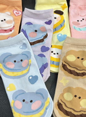 日单防弹少年团bt21小狗兔子羊驼可爱成人款短袜 袜子