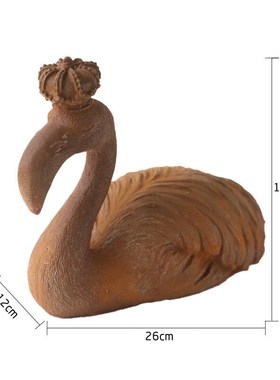 爱上花园 园艺杂货铸铁 花园做旧锈色装饰摆件国王皇后火烈鸟