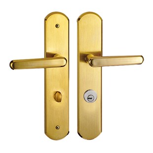 新品 不锈钢304豪华卧室家用静音浴室门金色执手实木门防盗房门锁