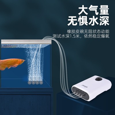 鱼缸氧气泵超静音家用充电小型打氧机户外钓鱼锂电池大功率增氧泵