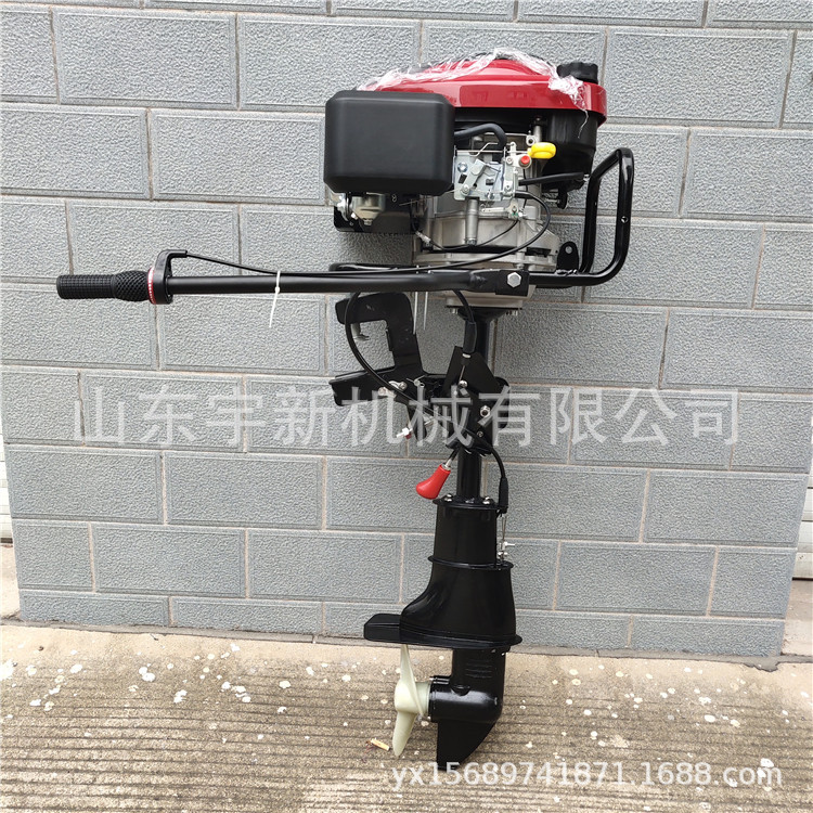玻璃钢船皮划艇外挂机汽油风冷船外机小型船用挂桨机