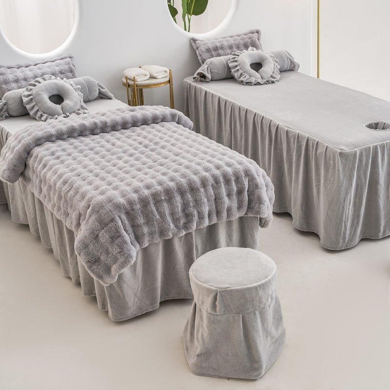 新款美容床罩四件套秋冬厚A类宝宝绒高档美容院皮肤管理专用床罩