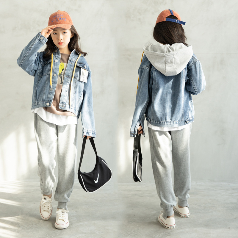 女童牛仔外套2021秋冬韩版童装加