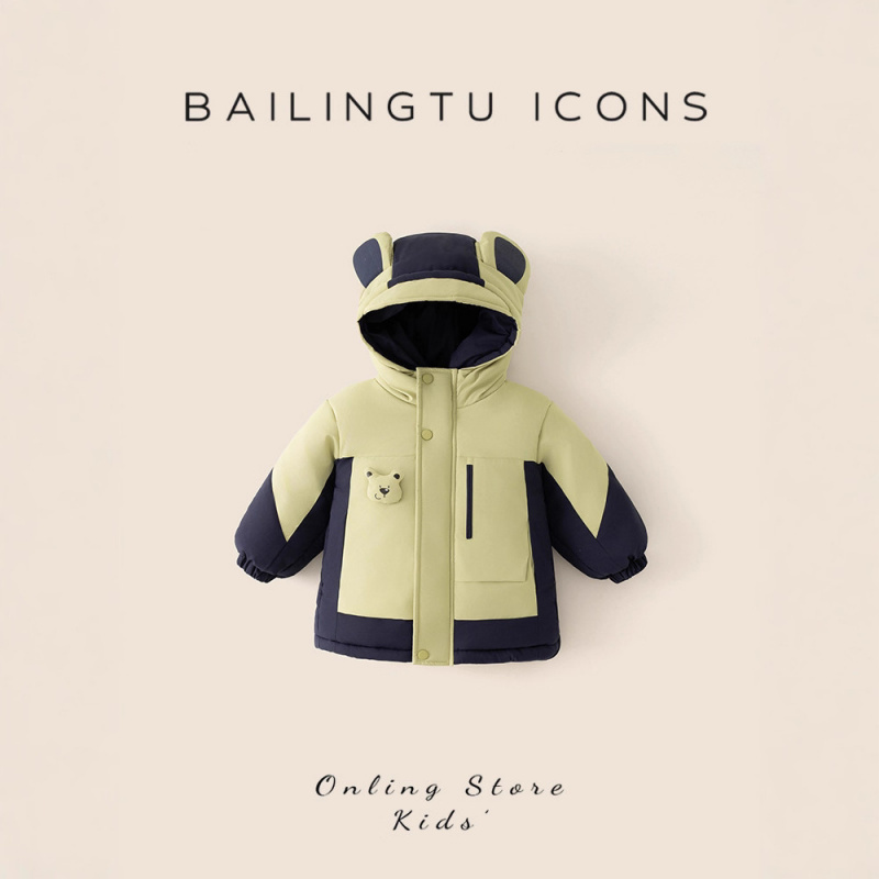 25新款儿童连帽冲锋衣男女童加绒