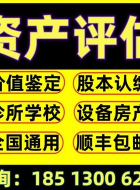 投标资产评估股本认缴诊所学校设立清算报告无形资产设备评估包邮