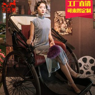 可拉载客老上海人力经典黄包车民国车景区游览观光酒店摆件巡演车