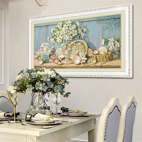 欧式餐厅装饰画壁画卧室挂画单幅床头画墙画简欧餐桌背景画田园画