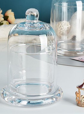 尚美手工香薰玻璃烛台耐热透明玻璃熄灯罩家居蜡烛摆件创意防风罩